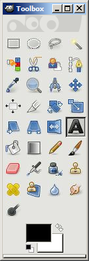 The Toolbox, with the Text tool selected.