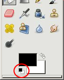 The bottom half of the Toolbox, with the Reset Colors option circled in red.